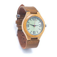 Bamboo Watch Eco Natural Leather Strap
