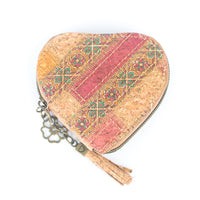 Printed Cork Heart-Shaped Women's Coin Purse BAGF-078