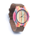 bamboo watches with multicolour face