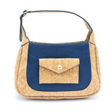 Cute women handbag made from cork leather and cotton material