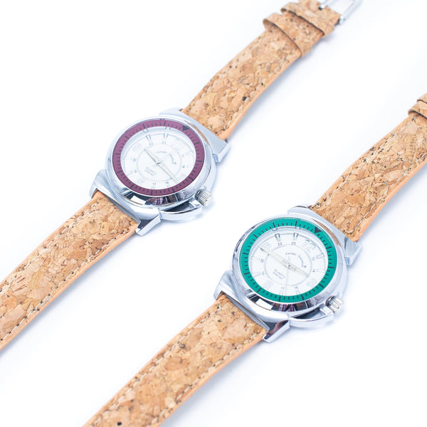 Stylish Casual Watch with Natural Cork Watch Strap WA-357