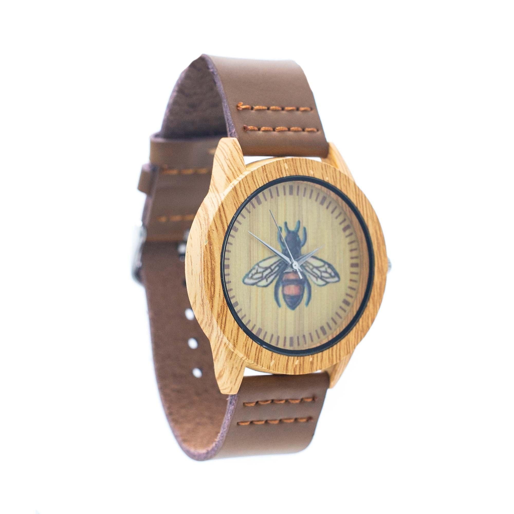 Bee watch w/ leather band Signature 28mm Bee Ultra Slim Gold & Black Leather Strap  main image 4