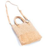 Natural cork women handbag with pattern BAG-2214