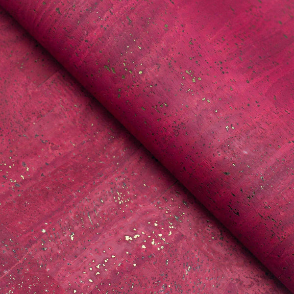 Portuguese Wholesale Cork Fabric Burgundy Red