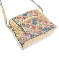 front of women's cork leather purse