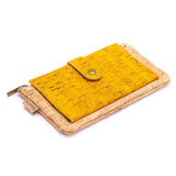 Compact yellow vegan cork wallet