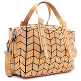 Geometric Cork Handbag for Women - angled view