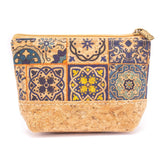 Tiles Pattern zipper cork purse BAG-2048-D