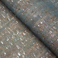 Turquoise green with silver cork textile sheet COF-366 - CORKADIA