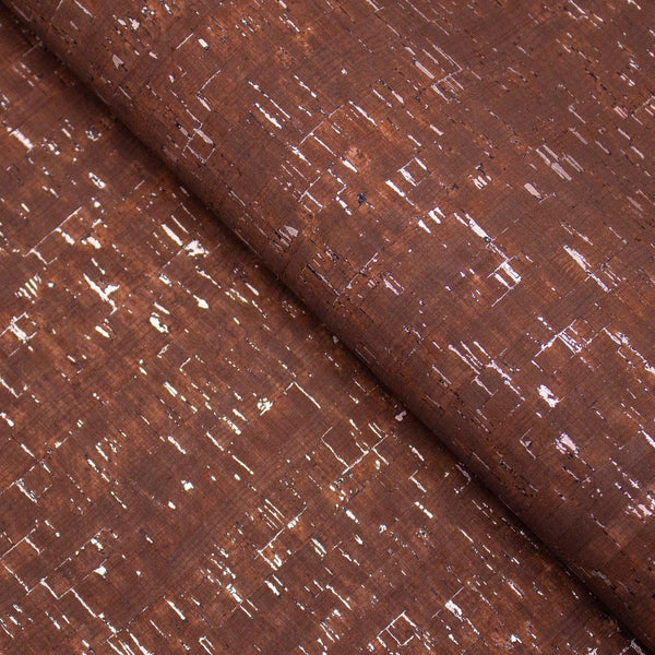Brown with silver cork textile sheet COF-368 - CORKADIA