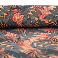 Large leaves pattern / Organic Cork fabric COF-392 - CORKADIA