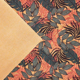 Large leaves pattern / Organic Cork fabric COF-392 - CORKADIA