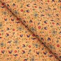Cute birds and flowers pattern Cork fabric COF-380 - CORKADIA