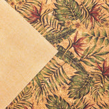 Palm leaves and floral pattern cork fabric for wholesale