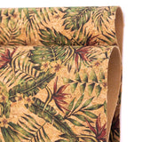 Palm leaves and floral pattern cork fabric for wholesale