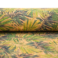 Bamboo leaves pattern material / Made from Sustainable Cork fabric COF-374 - CORKADIA