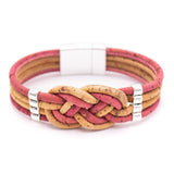 Braided cork with magnet clasp bracelet