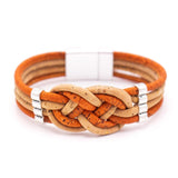 Braided cork with magnet clasp bracelet