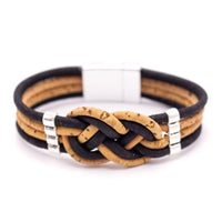 Braided cork leather bracelet