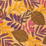 Large leaves and palm leaves pattern Cork fabric COF-391 - CORKADIA