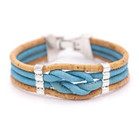 Colorful Cork with zamak beads bracelet for women BR-463-MIX-5 - CORKADIA