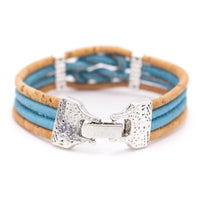 Colorful Cork with zamak beads bracelet for women BR-463-MIX-5 - CORKADIA