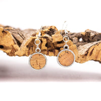Natural cork earrings handmade women's earrings ER-025 - CORKADIA