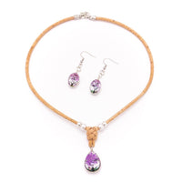 Vegan jewelry set pendant and earrings SET-080