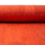 Dark Orange Portuguese Cork Leather Wholesale for Fabric
