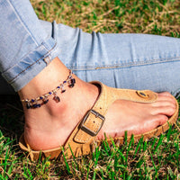 Handmade cork leather anklets