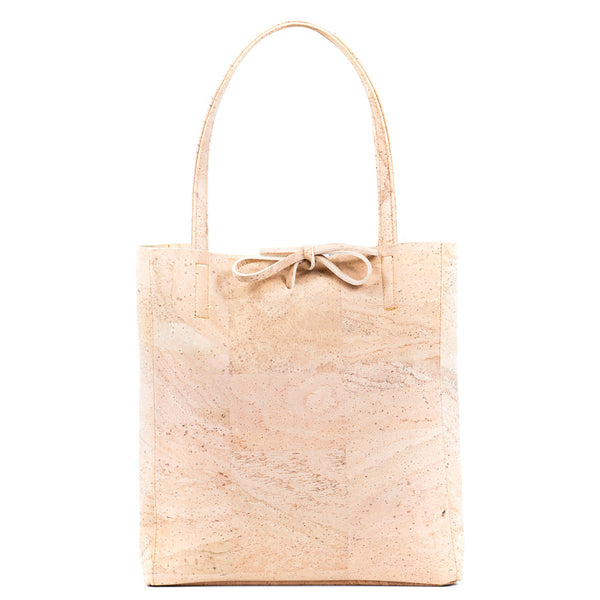 Minimalist Style Ladies' Tote Bag with cork leather bow