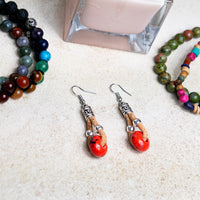 Colorful ceramic handmade women's earrings ER-151-MIX-5