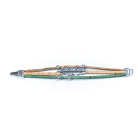 Cork Jewelry Bracelet with feather BR-218-MIX