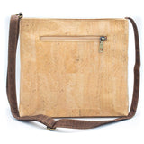 back of Corkadia cork leather crossbody bag