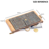 Turquoise cork leather wallet size reference