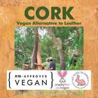 cork is peta approved vegan, cruelty-free, and an alternative to animal leather