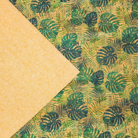 Palm and Areca Palm leafs pattern Cork Fabric COF-244 - CORKADIA
