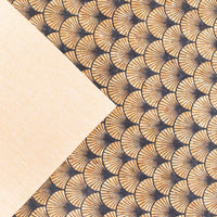 Black Fan Leaf Patterned Cork Fabric Cof-415-A Cork Fabric
