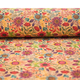 Flower pattern cork fabric / Eco-friendly vegan material COF-311 - CORKADIA