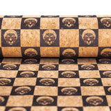 Checkered Chess Leopard Print Cork Fabric-Cof-283-A Cork Fabric