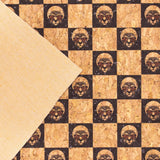 Checkered Chess Leopard Print Cork Fabric-Cof-283-A Cork Fabric