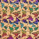 Colorful Sparkling Butterfly Pattern Cork Fabric Cof-287-A Cork Fabric