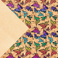 Colorful Sparkling Butterfly Pattern Cork Fabric Cof-287-A Cork Fabric