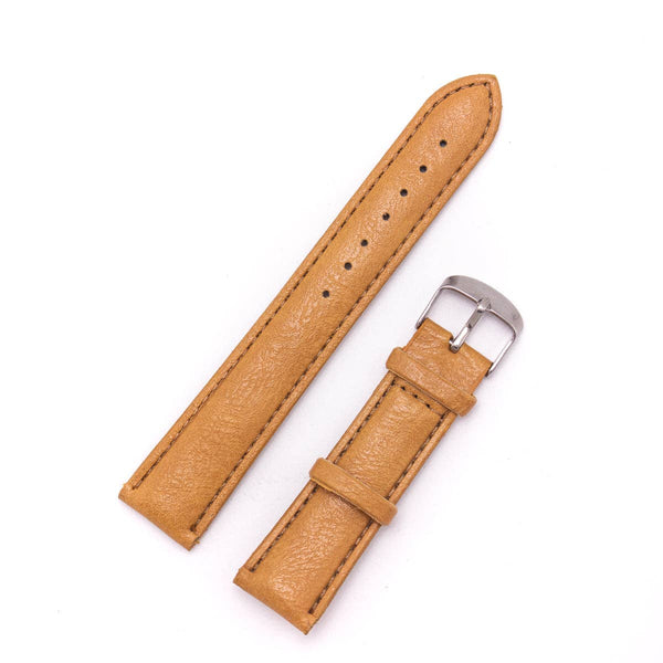 20mm PU Leather watch strap - tan color