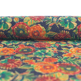 Flowers Pattern Cork Natural Fabric Cof-333-B Cork