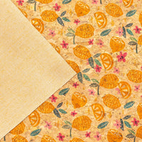 Fresh Lemon And Daisy Cork Fabric- Cof-133 Cork Fabric
