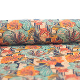 Lilies & Flowers Pattern Cork Fabric Cof-268-A Cork Fabric
