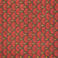 Red Fan Leaf Patterned Cork Fabric Cof-290 Cork Fabric