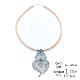 Vegan Necklace - cork leather jewelry
