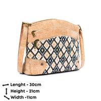 Three-Line Zipper Women's Cork Crossbody Bag 2284